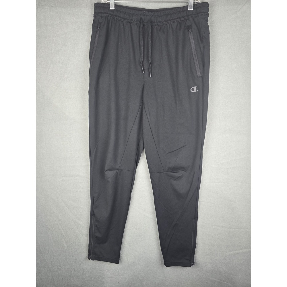 Champion Joggers Mens L Black Tapered Ankle Zip Track Pants Athletic Gorpcore